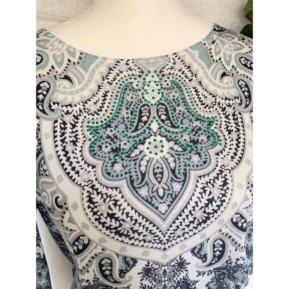 One World Y2K Green Half Sleeve Top Women's Large - Picture 4 of 11